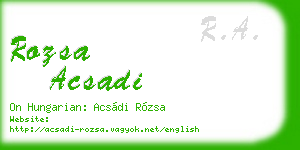 rozsa acsadi business card